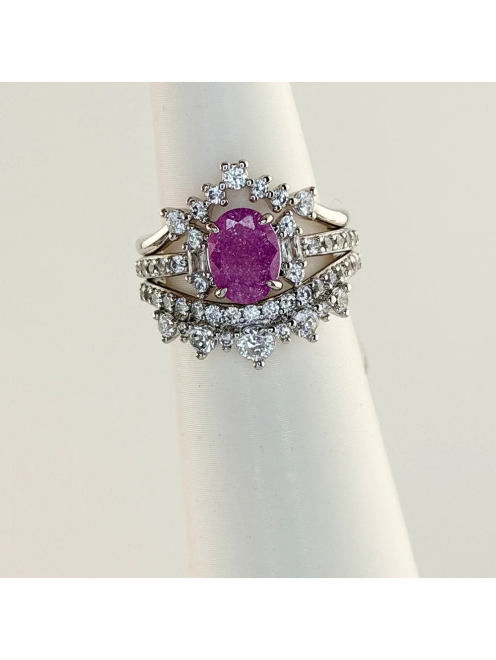 Bomb Party Sz 5 “A Queen’s Delight” Lavender Ice Rhodium RBP7442